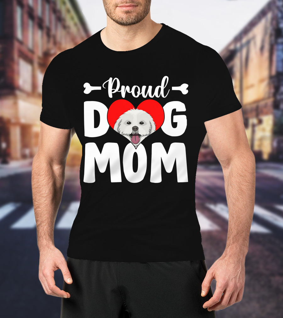 Proud Shih Tzu Dog Mom Heart T-Shirt