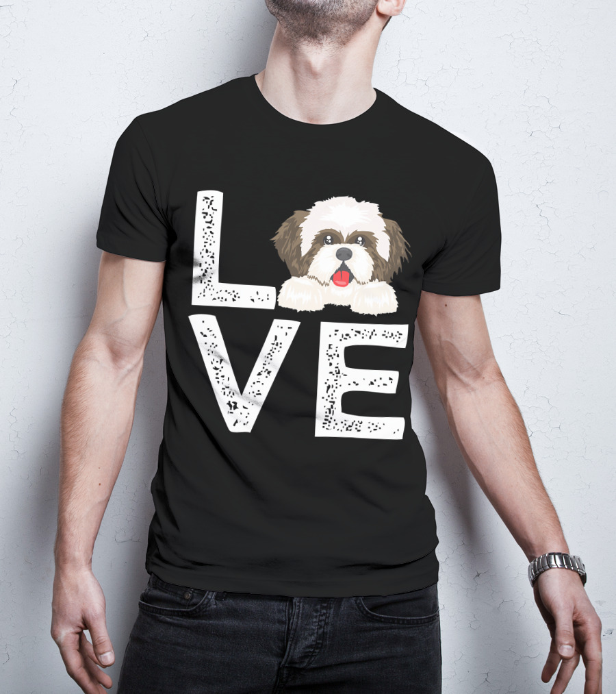 I Love My Shih Tzu Funny Shih Tzu Dog Lover Cute Shih Tzu Love T-Shirt