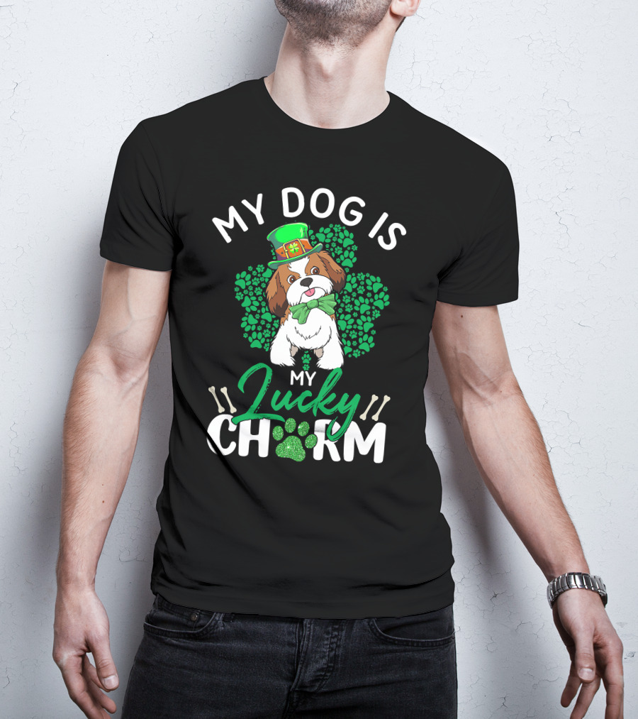 My Shih Tzu Lucky Charm Dog Lover St Patrick's Day T-Shirt