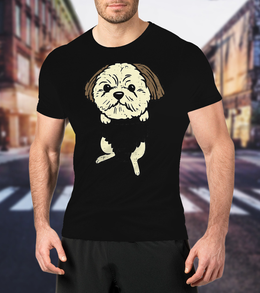 Shih Tzu Pocket Feet Cute Animal Pet T-Shirt
