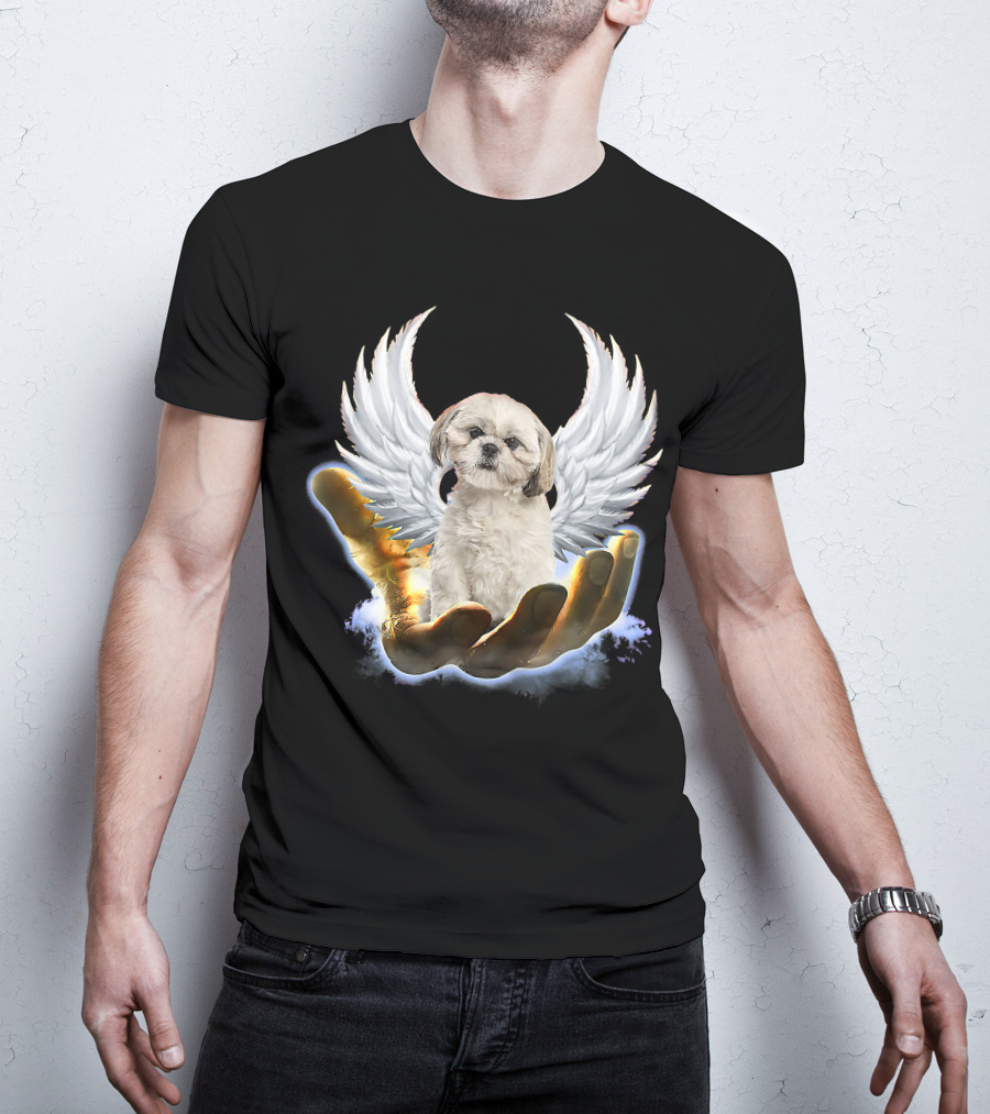 Shih Tzu God Golden Hand Heaven Wings Mens Womens T-Shirt