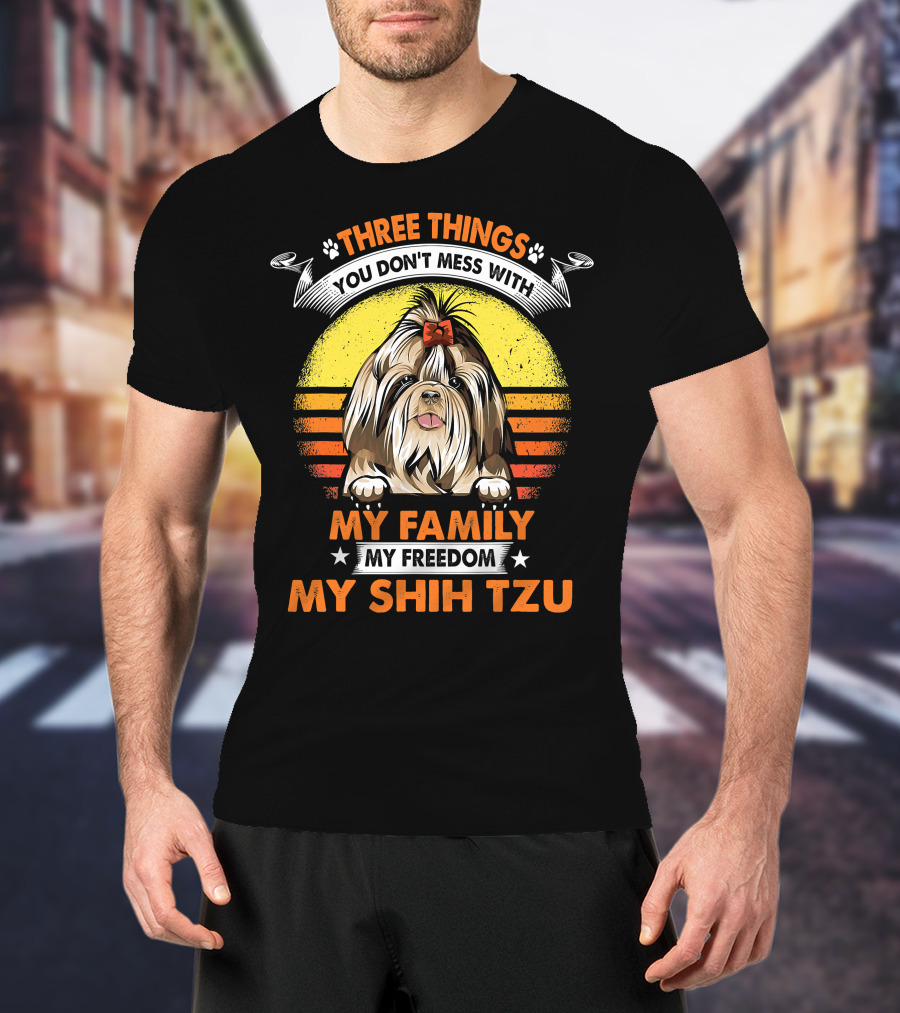 Three Things My Family My Shih Tzu T-Shirt