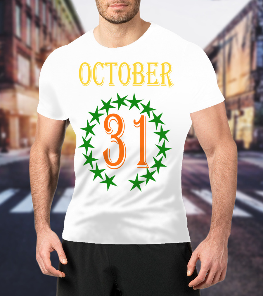 OCTOBER 31 Surrounded By Green Stars T-Shirt