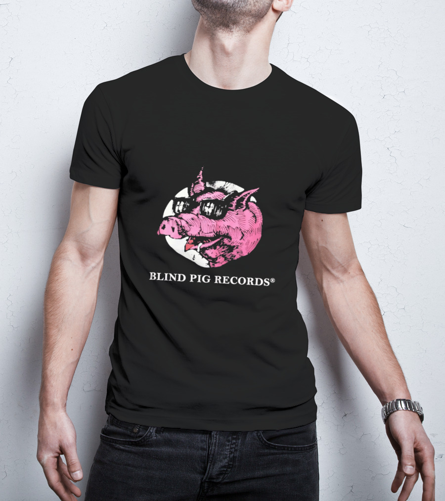 BLIND PIG RECORDS Pink Pig In Sunglasses T-Shirt