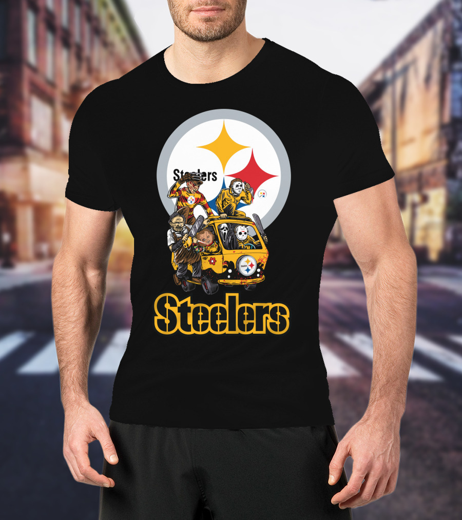Steelers Horror Movies Edition Scooby-Doo Van Characters Football T-Shirt