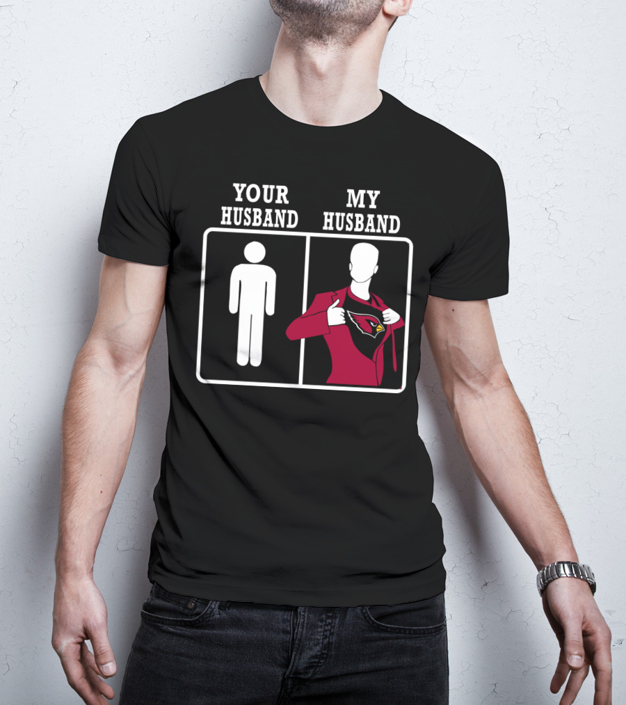 Your Husband My Husband Arizona Cardinals Logo Superman Style T-Shirt