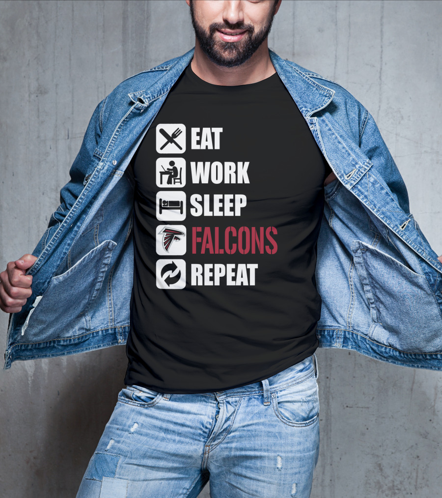 Eat Work Sleep Atlanta Falcons Repeat T-Shirt