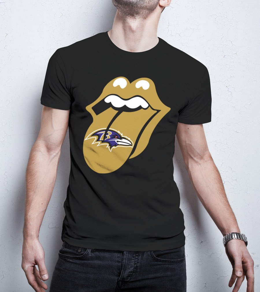 Baltimore Ravens Rolling Stones Tongue T-Shirt