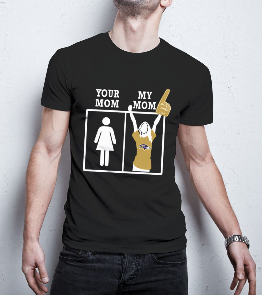 Your Mom My Mom Baltimore Ravens Fan Foam Finger T-Shirt