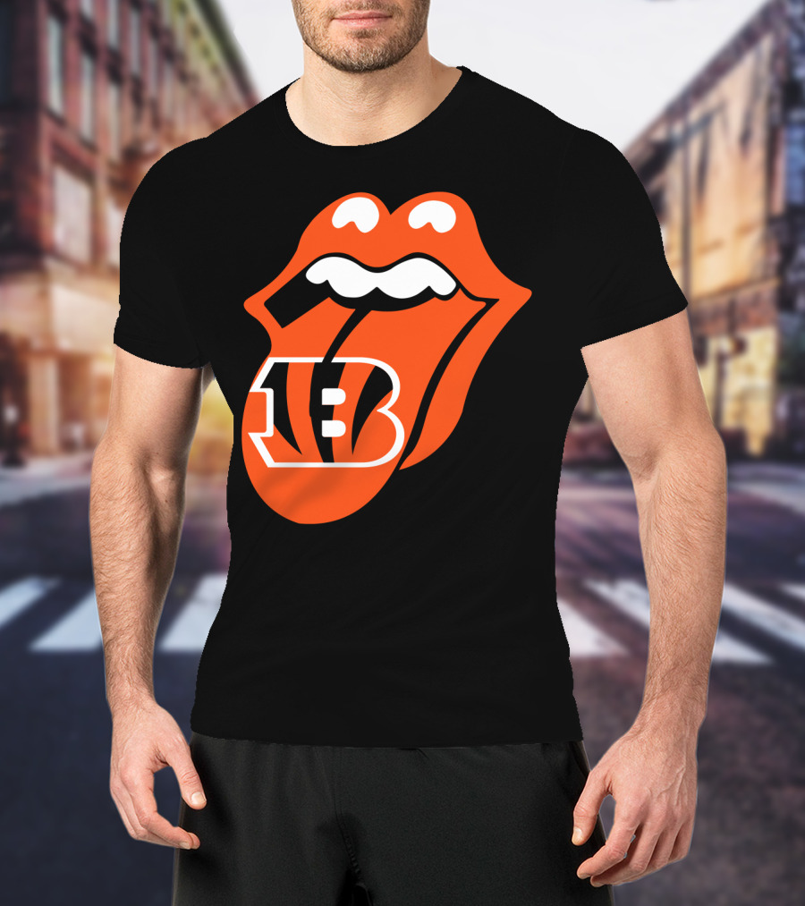 Cincinnati Bengals Iconic Tongue Logo Fusion T-Shirt