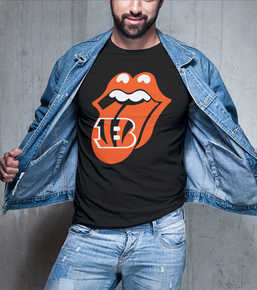 Cincinnati Bengals Iconic Tongue Logo Fusion T-Shirt