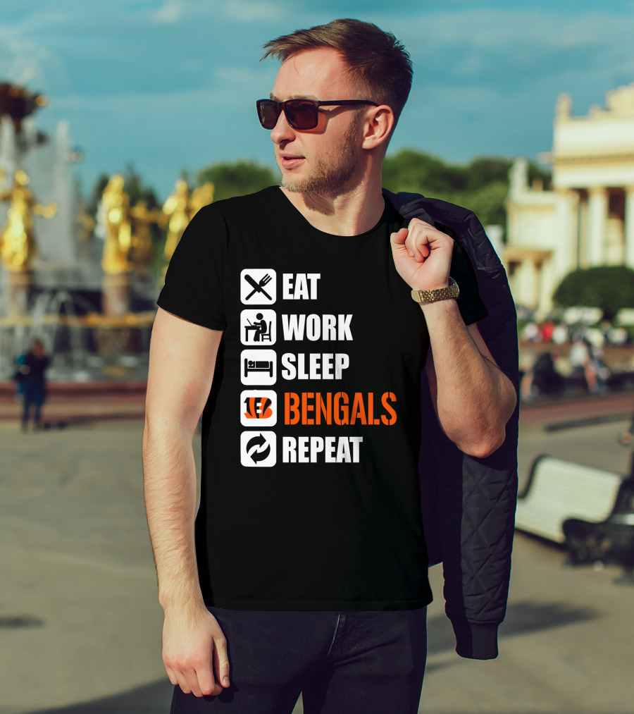 Eat Work Sleep Bengals Repeat T-Shirt
