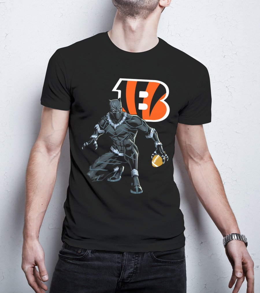 Cincinnati Bengals Black Panther Football T-Shirt