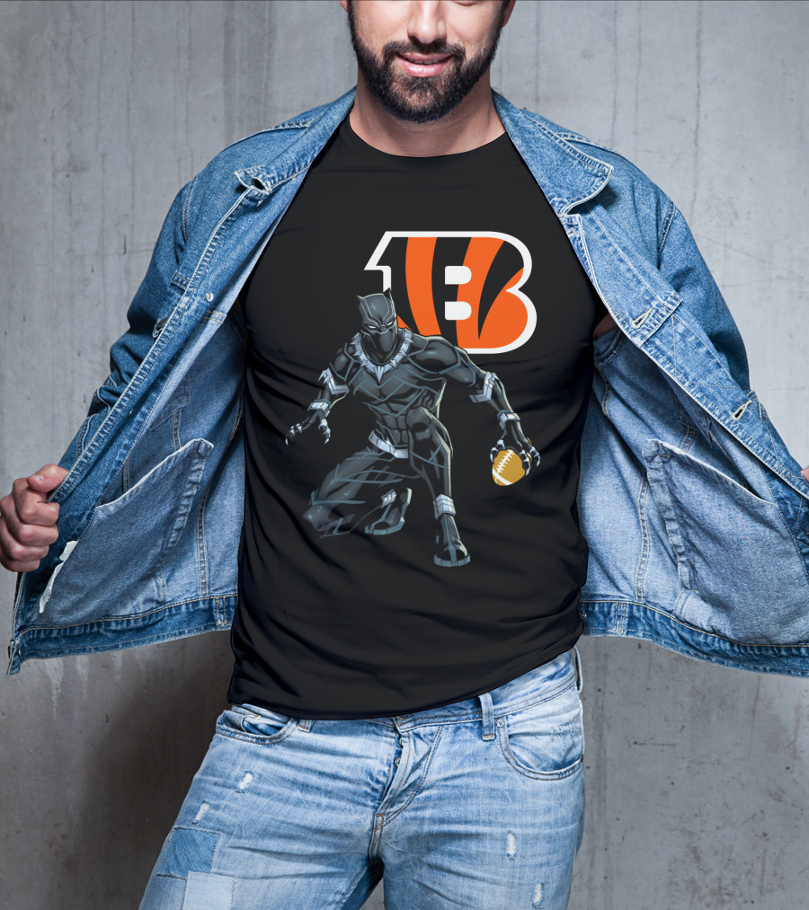 Cincinnati Bengals Black Panther Football T-Shirt