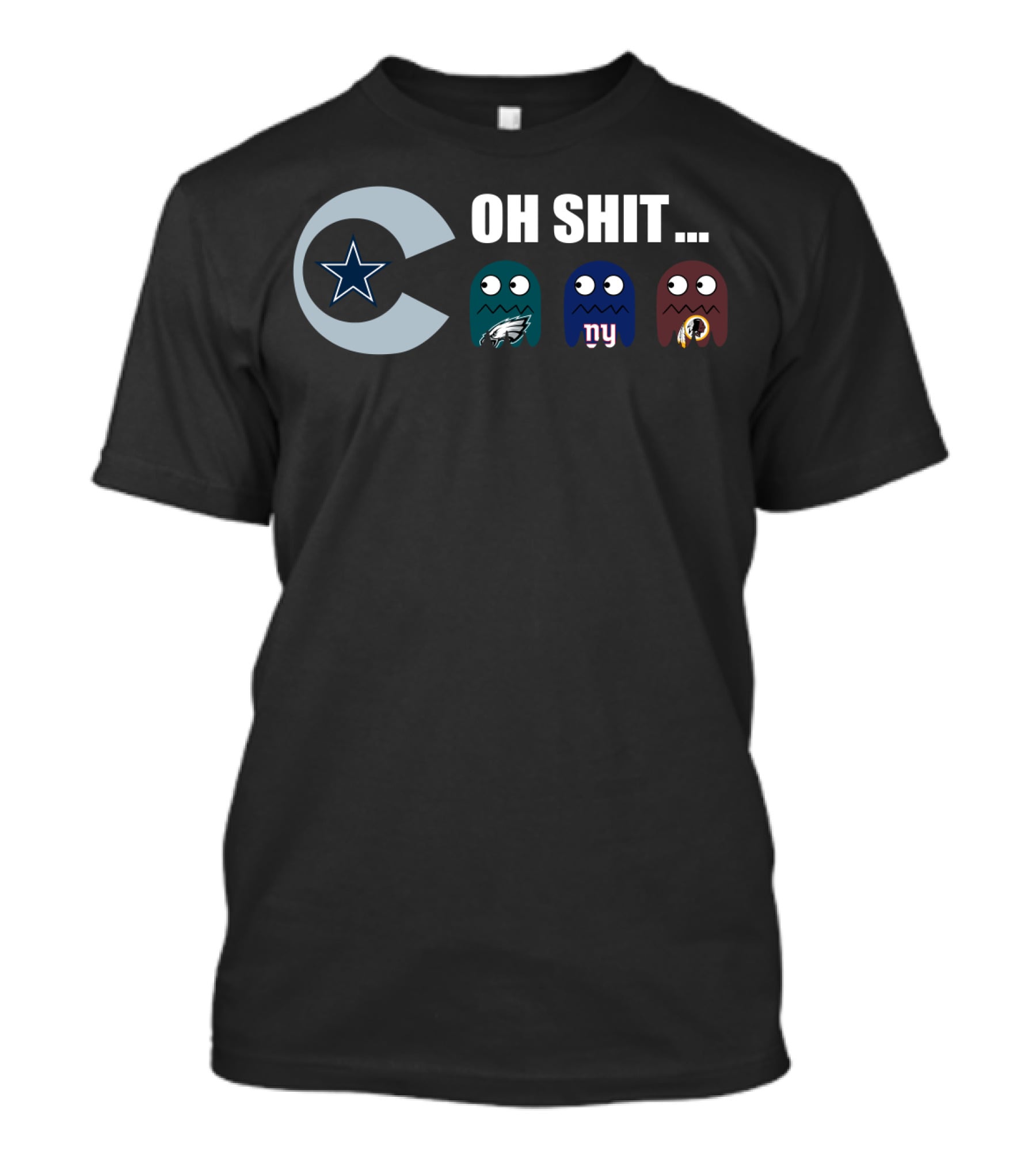 Dallas Cowboys Pac-Man Style Nfc East Rivals T-Shirt
