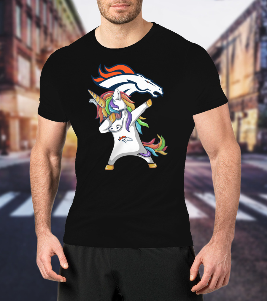 Denver Broncos Dabbing Unicorn With Team T-Shirt