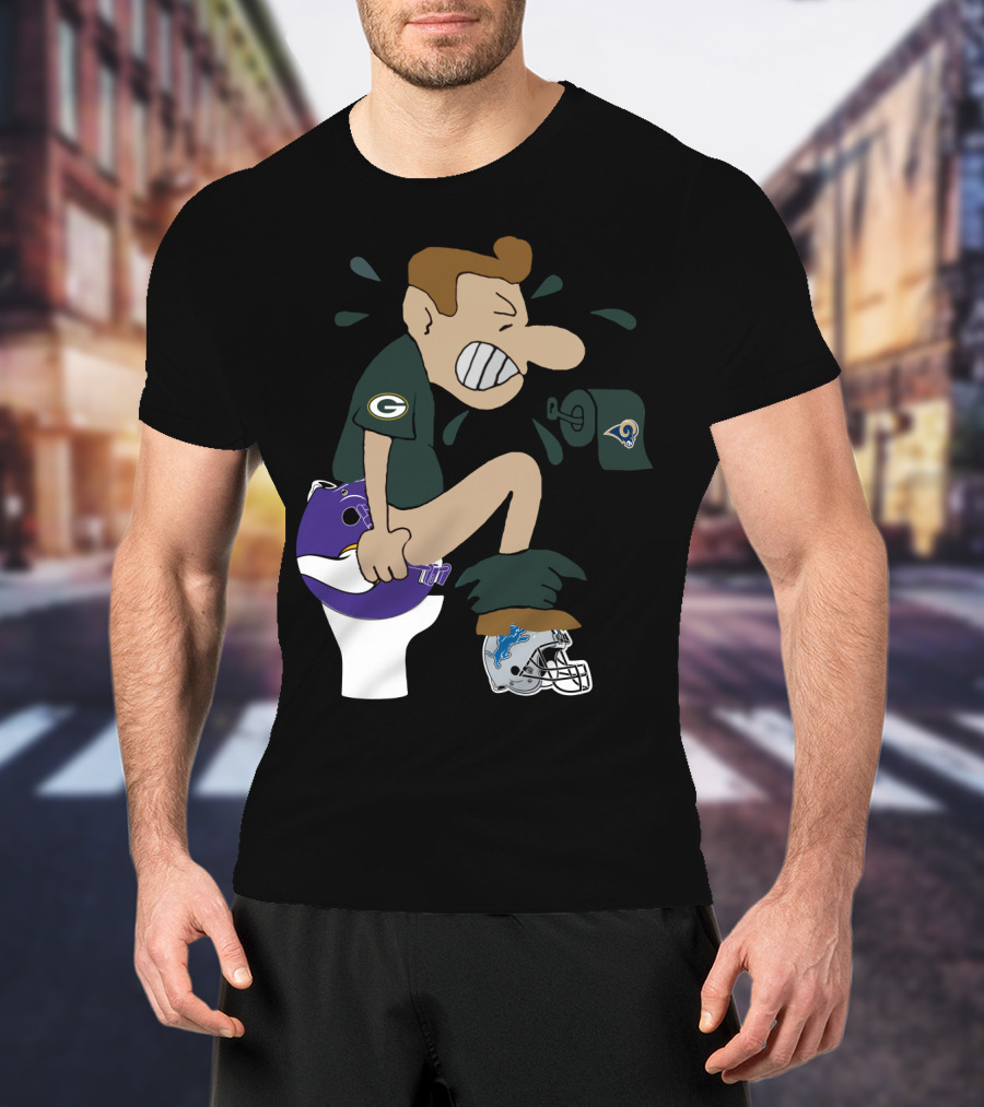 Green Bay Packers Rivalry Humor Nfc North Teams Rival Logos T-Shirt