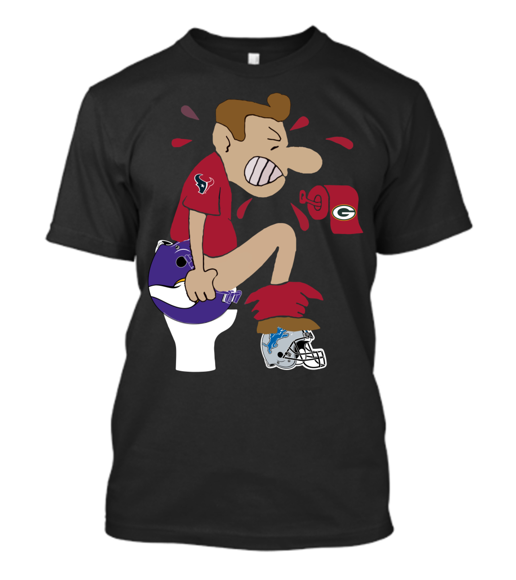 Houston Texans Cartoon Rivalry Nfl T-Shirt