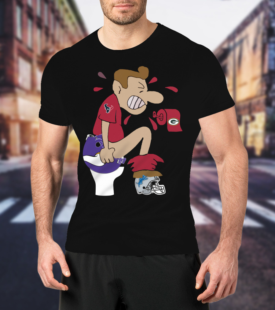 Houston Texans Cartoon Rivalry Nfl T-Shirt