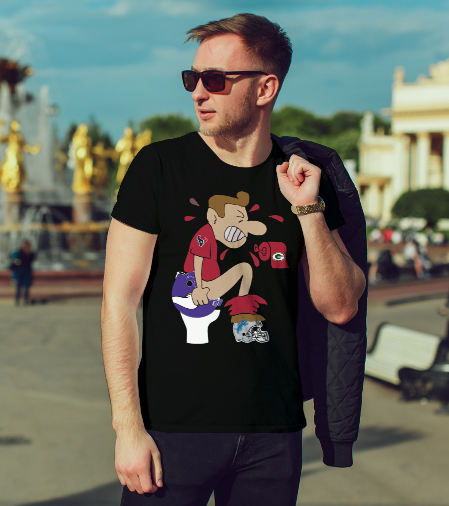 Houston Texans Cartoon Rivalry Nfl T-Shirt