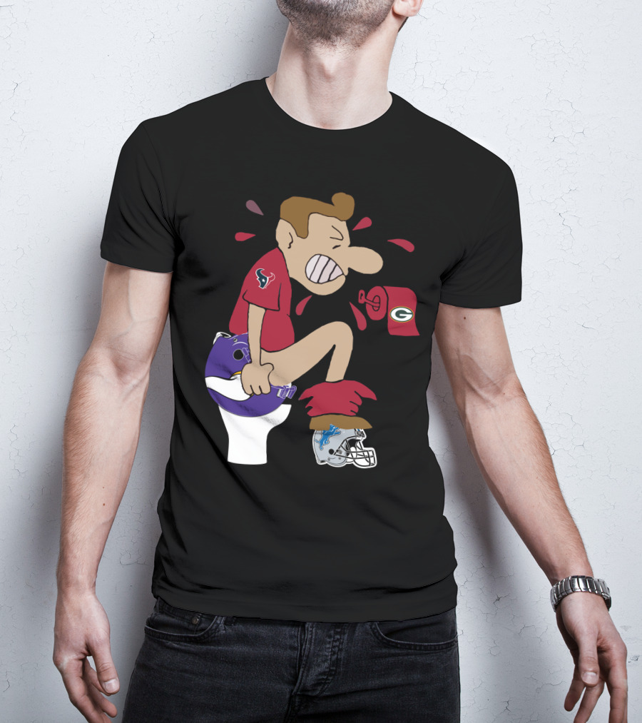 Houston Texans Cartoon Rivalry Nfl T-Shirt
