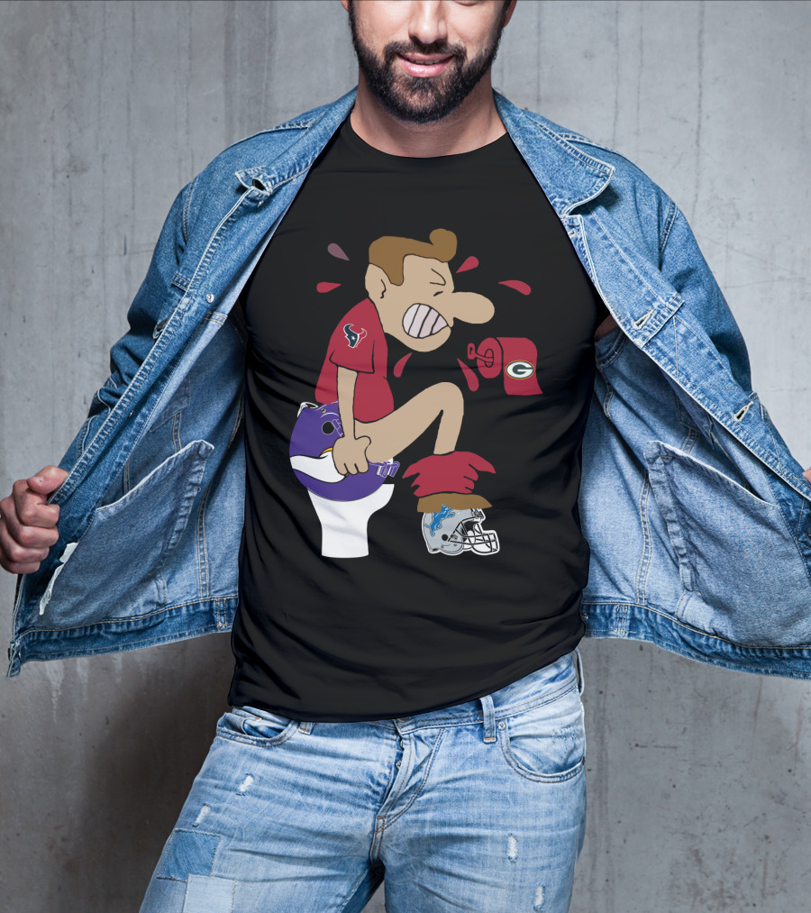 Houston Texans Cartoon Rivalry Nfl T-Shirt