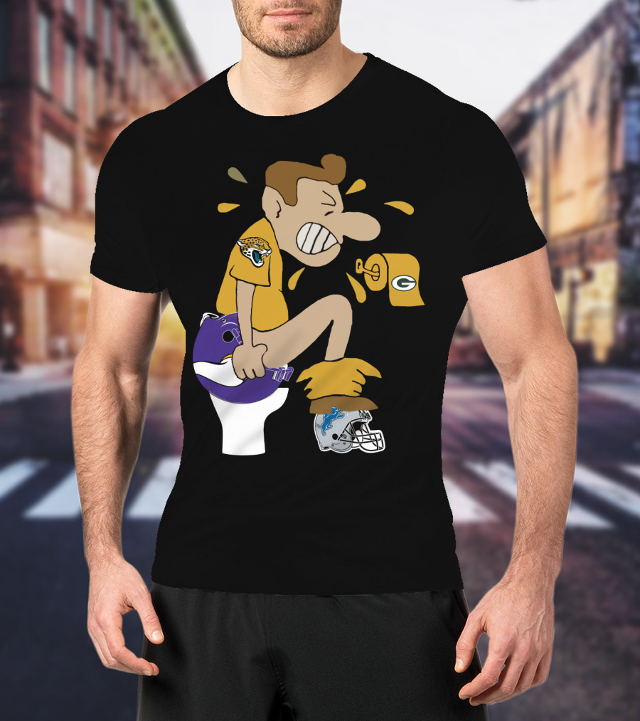 Jacksonville Jaguars Vs Vikings Packers Lions Nfl Rivalry Humor T-Shirt