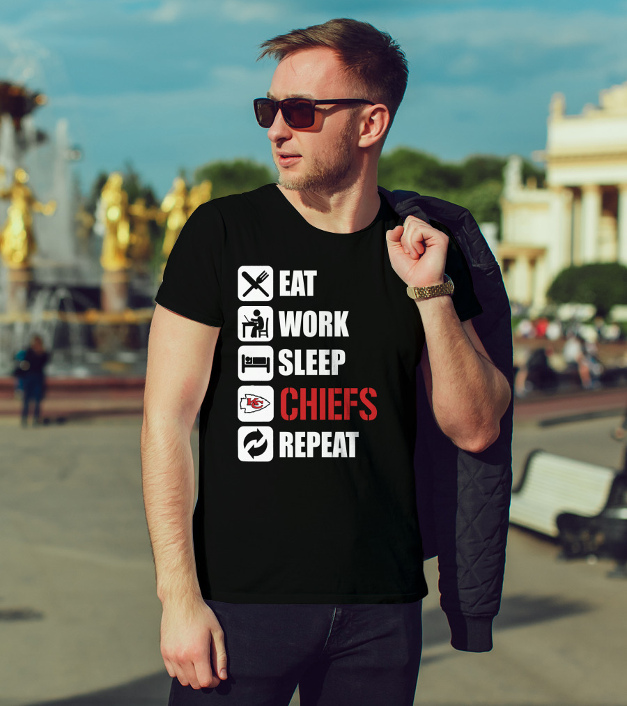 Eat Work Sleep Kansas City Chiefs Repeat T-Shirt