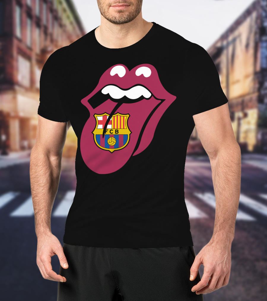 Barcelona Fcb Rolling Stones Logo Fusion T-Shirt