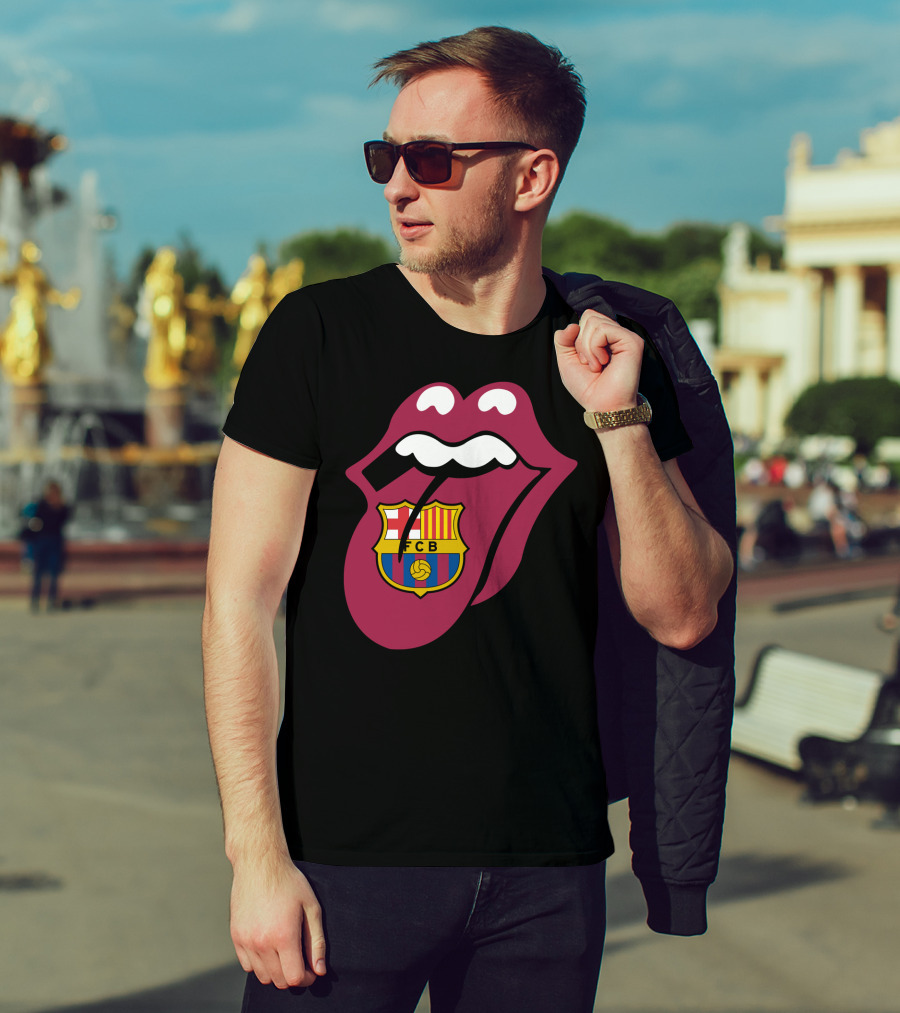 Barcelona Fcb Rolling Stones Logo Fusion T-Shirt