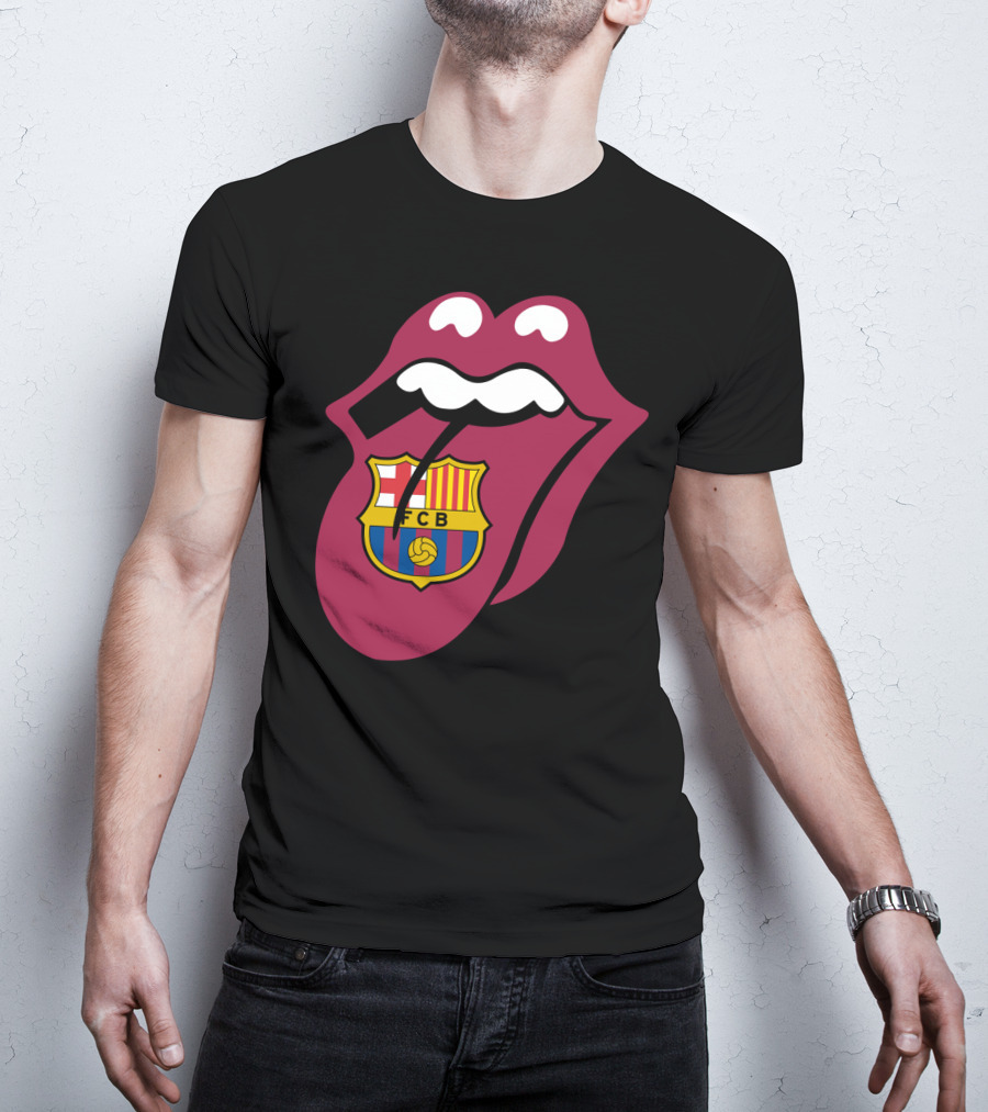 Barcelona Fcb Rolling Stones Logo Fusion T-Shirt
