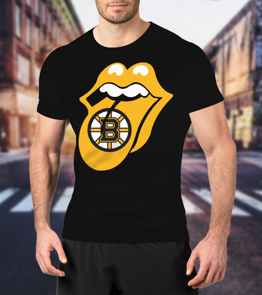 Boston Bruins Rolling Tongue Logo Icons T-Shirt