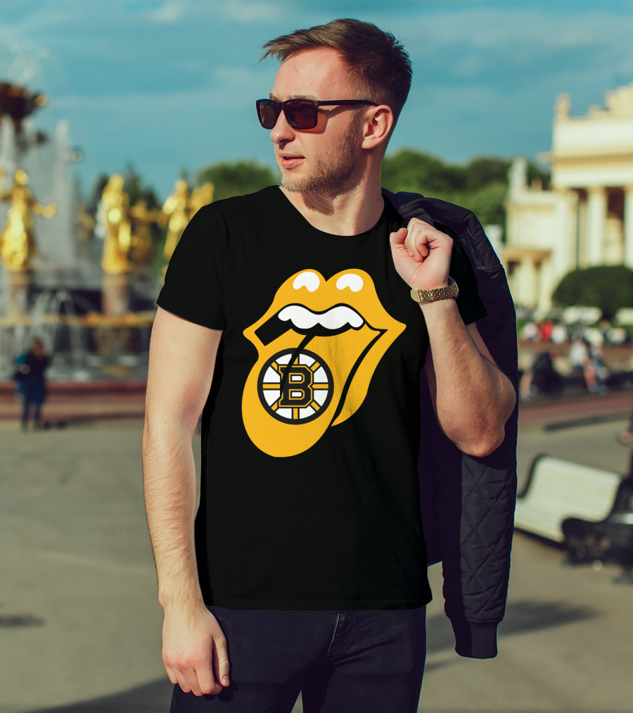 Boston Bruins Rolling Tongue Logo Icons T-Shirt