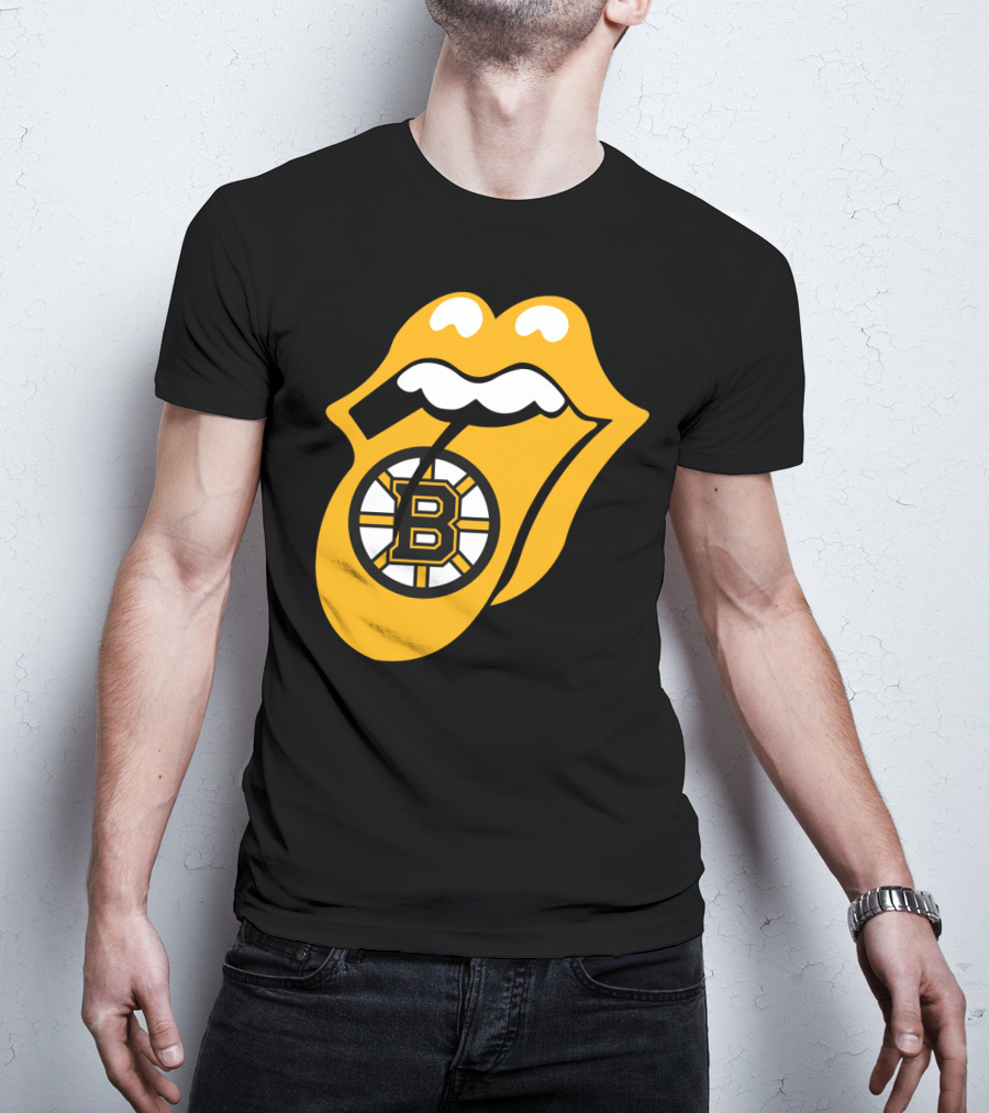 Boston Bruins Rolling Tongue Logo Icons T-Shirt