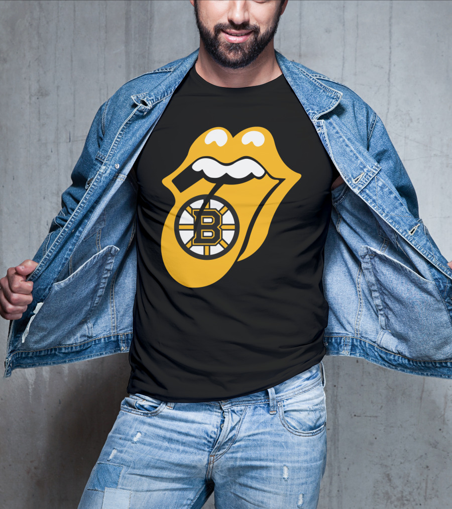 Boston Bruins Rolling Tongue Logo Icons T-Shirt