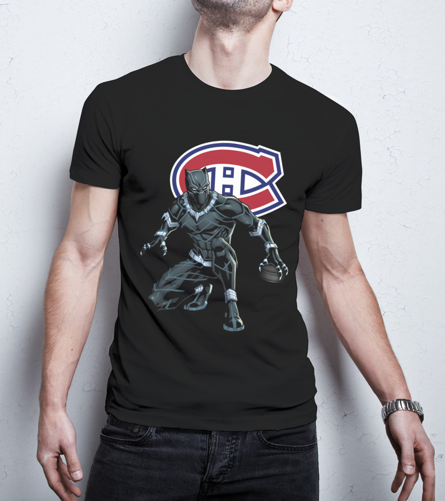 Montreal Canadiens Black Panther Crossover Hockey T-Shirt