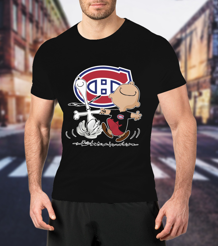 Montreal Canadiens Charlie Brown And Snoopy Dance T-Shirt
