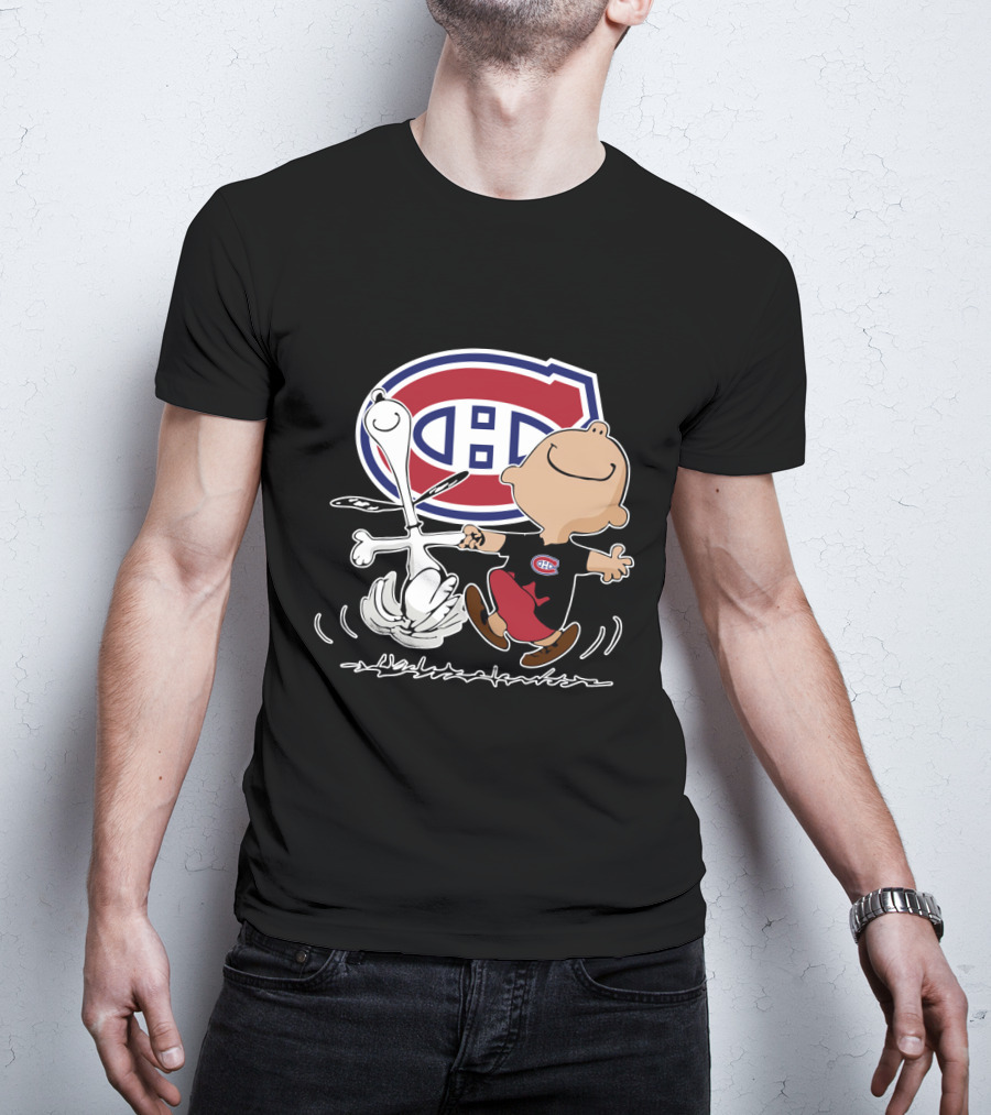 Montreal Canadiens Charlie Brown And Snoopy Dance T-Shirt