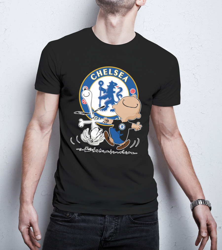 Chelsea Blue Lion Dancing Peanuts Characters T-Shirt