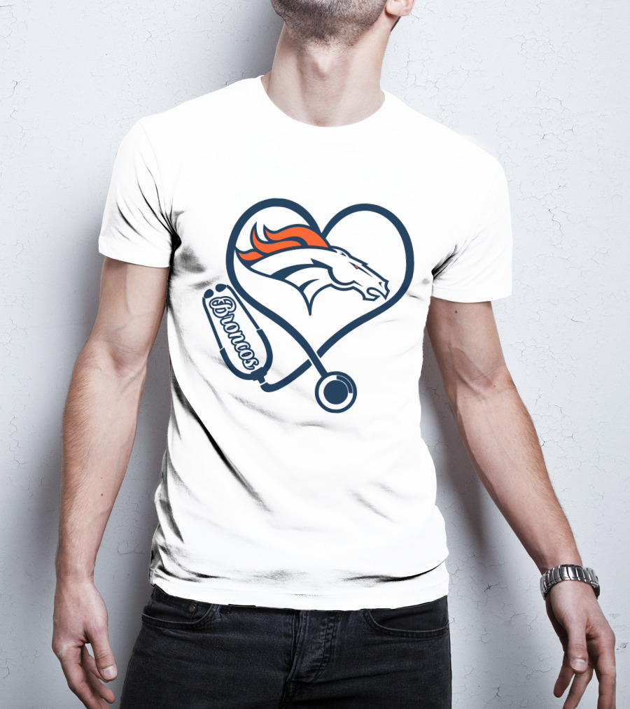 Nurse Broncos Heart Stethoscope Denver Broncos T-Shirt