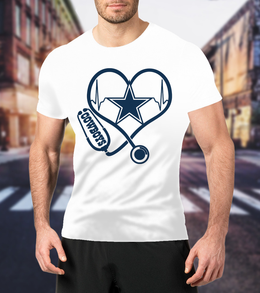 Cowboys Stethoscope Heartbeat Star T-Shirt