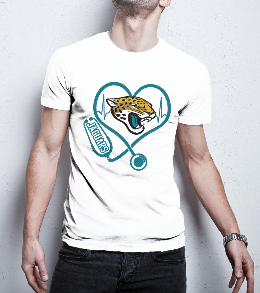 Jacksonville Jaguars Nurse Heartbeat Stethoscope T-Shirt