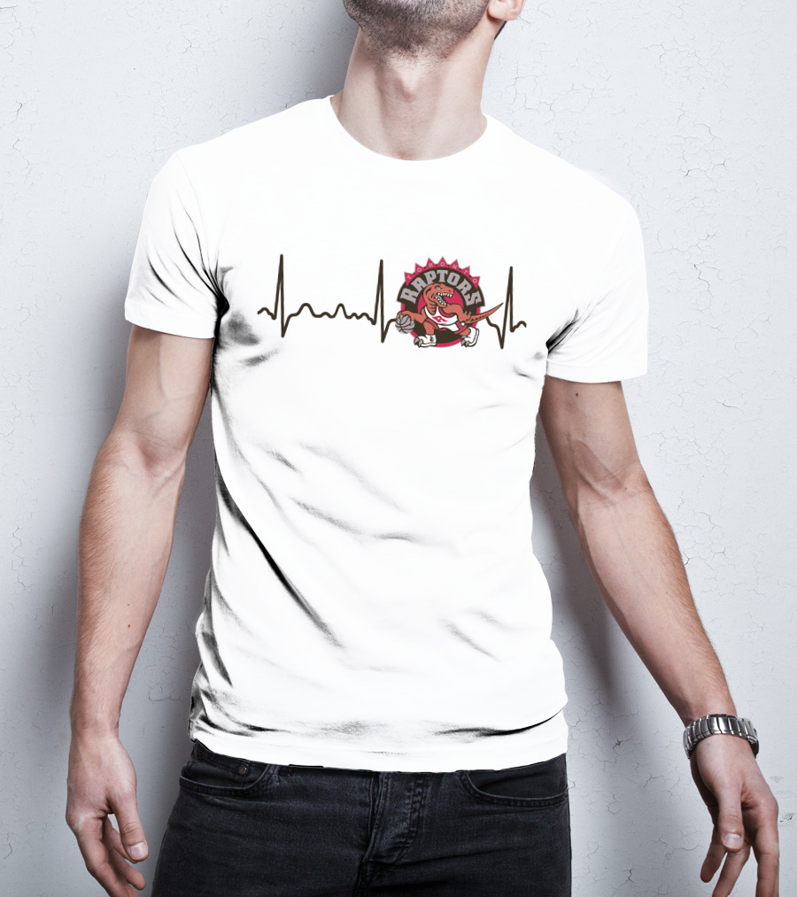 Heartbeat Raptors Logo Basketball T-Shirt